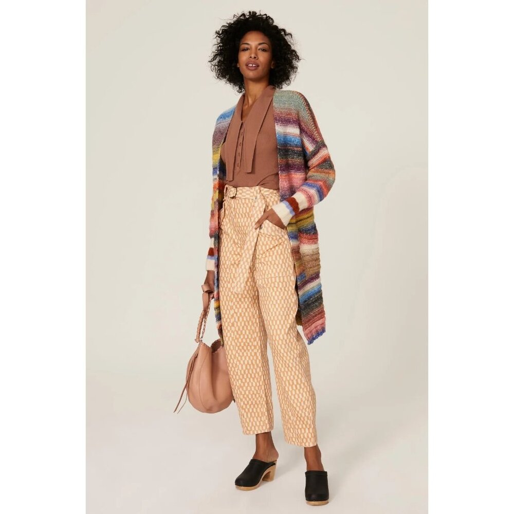 Multicolor Striped Women's Cardigan